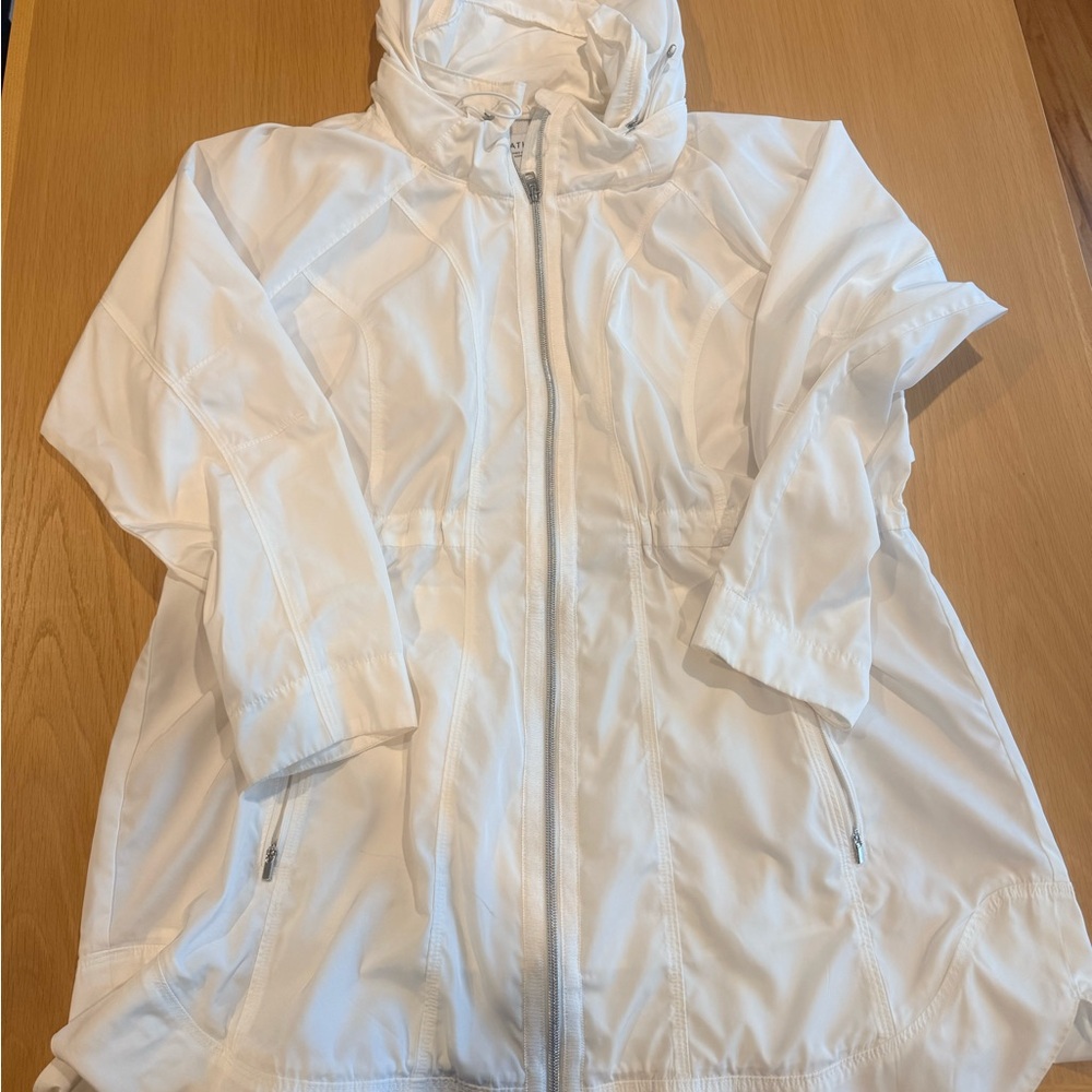 Athleta Women's White Hooded Trench Coat